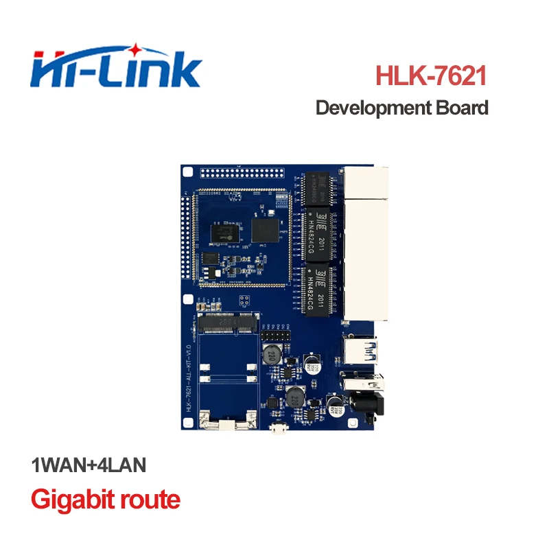 Бесплатная доставка HLK 7621 гигабитный Ethernet маршрутизатор модуль тестовый комплект/макетная плата с чипсетом