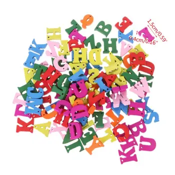 

100pcs Wooden Letter Alphabet Word Carft DIY Decoration Button Kid Education Toy 72XC