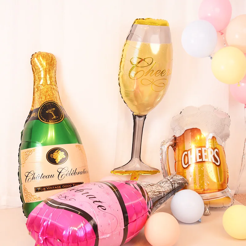 1 шт большой размер бутылка для шампанского надувные шары из алюминиевой фольги украшения для свадьбы, дня рождения, вечеринки