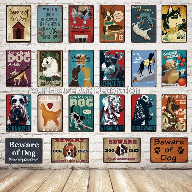 

Beware Of Cute Dog Pet Shop Schnauzer Man Best Friend Metal Sign Tin Poster Home Decor Bar Wall Art Painting 20x30cm(7.8x11.8inc