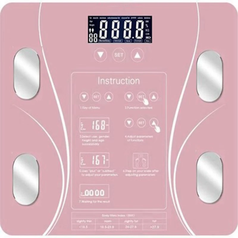 Promotion! Bathroom Body Fat Bmi Scale Digital Human Weight Scales Floor Lcd Display Body Index Electronic Smart Weighing Scales