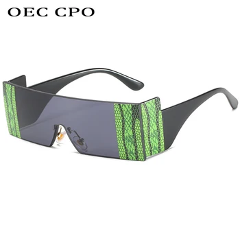

OEC CPO Oversized Rectangle Sunglasses Women Brand Fashion One Piece Square Sun Glasses for Men Gafas Shades UV400 O592