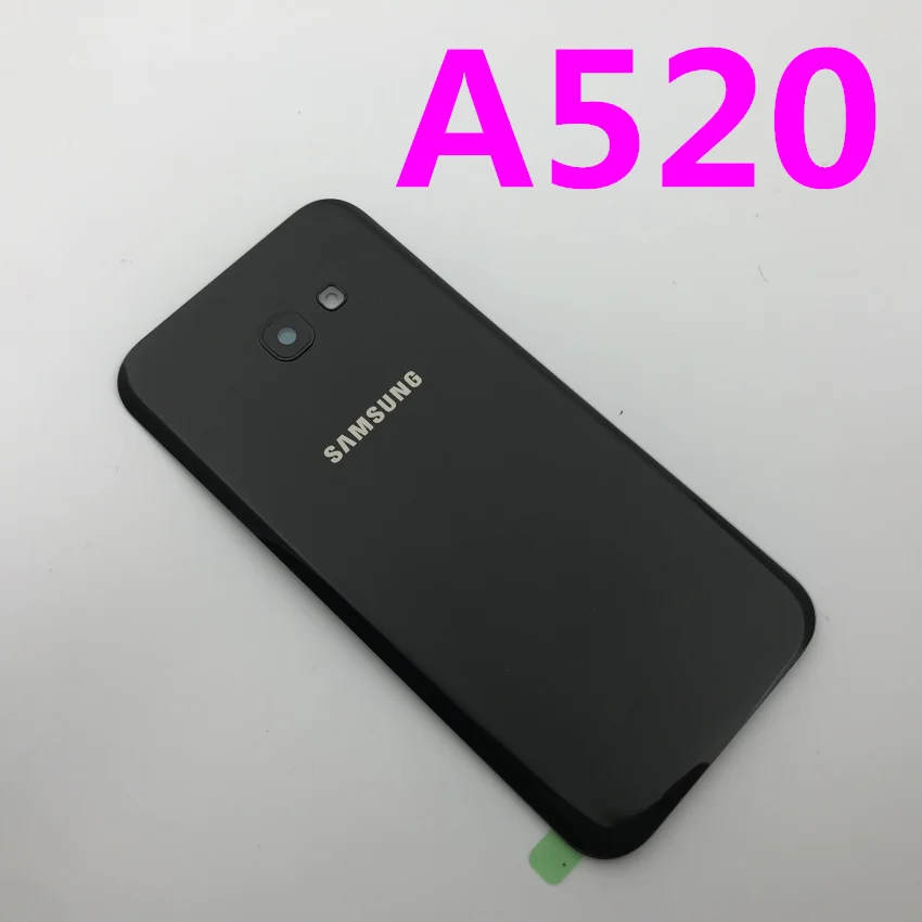 Samsung Galaxy A3/A5/A7 Задняя стеклянная крышка батарейного отсека Корпус A320 A520 A720 Крышка батарейного отсека - Цвет: A520 black