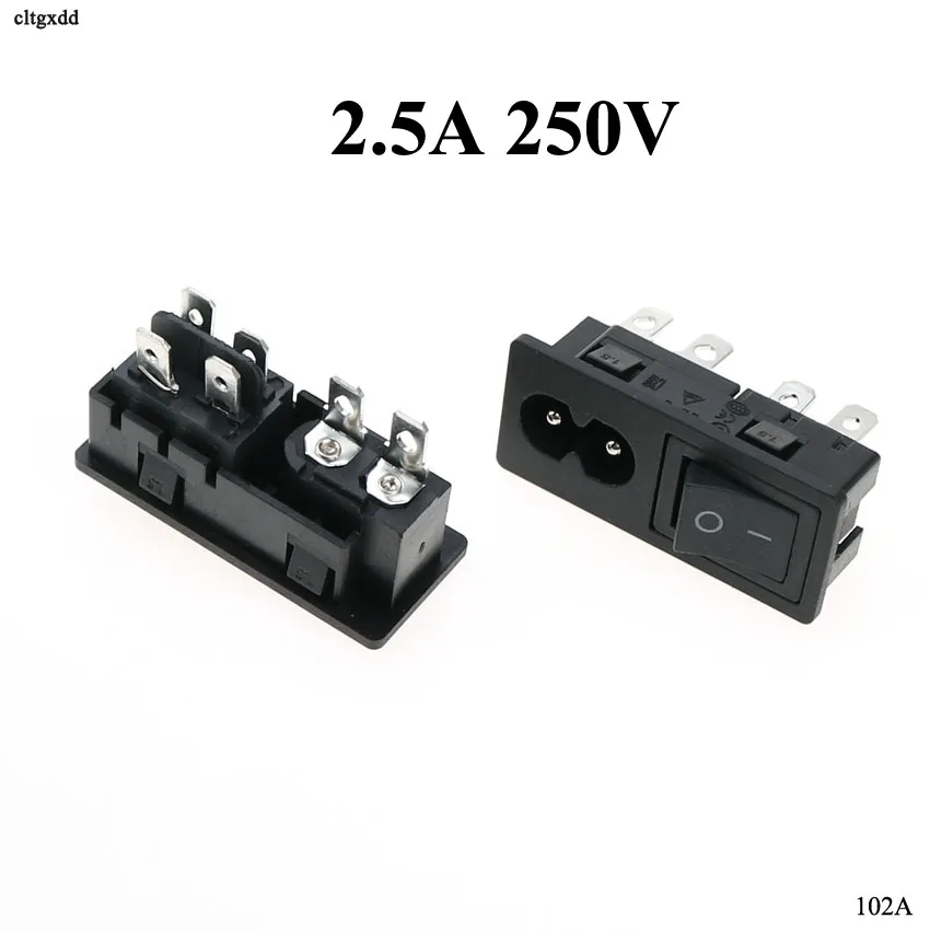 Cltgxdd 1 шт. AC 2.5A 250 В C8 силовой шнур Входная розетка с ВКЛ-ВЫКЛ красный светильник автомобильный с клавишным переключателем шасси Сетевая розетка