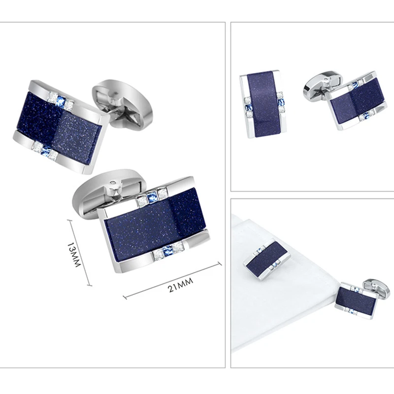 Star Stone Cufflinks Men'S Shirts High-End Business Luxury Shiny Wedding Sleeves