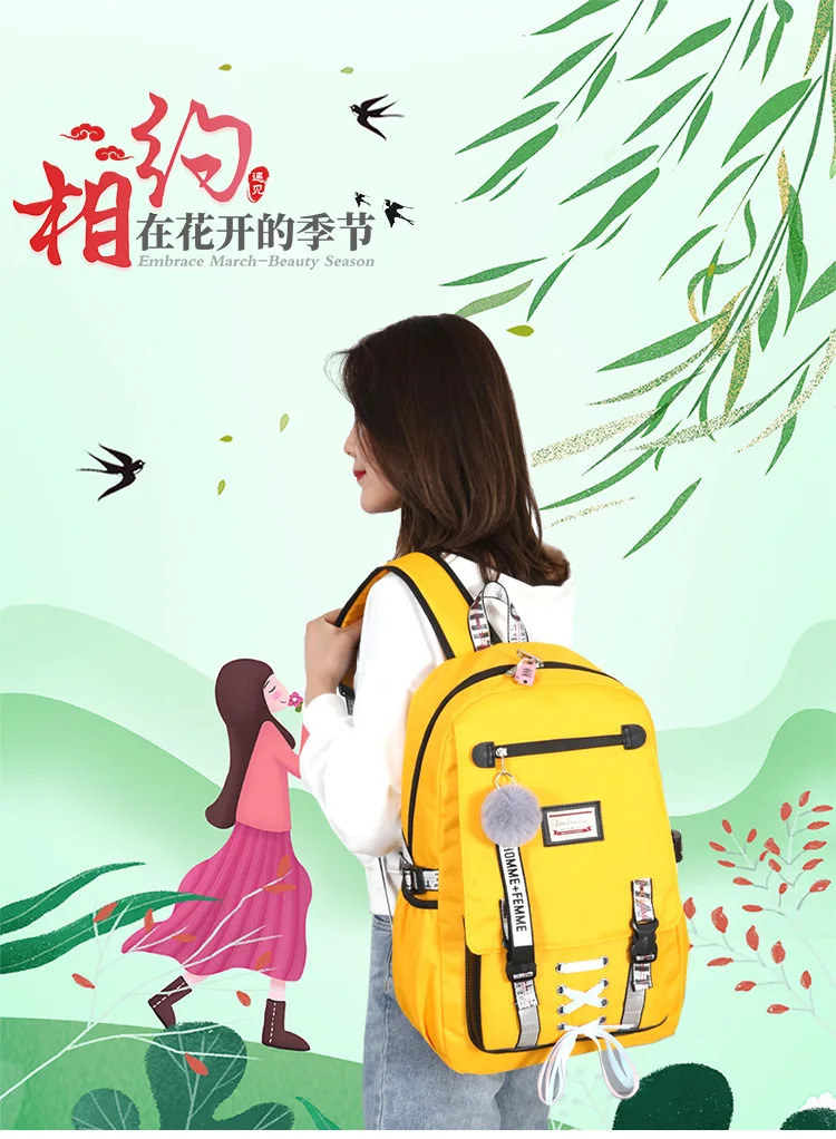 Модная школьная сумка для девочек рюкзак для холстов школьные сумки женские рюкзаки для девочек-подростков mochila escolar WBS750-2