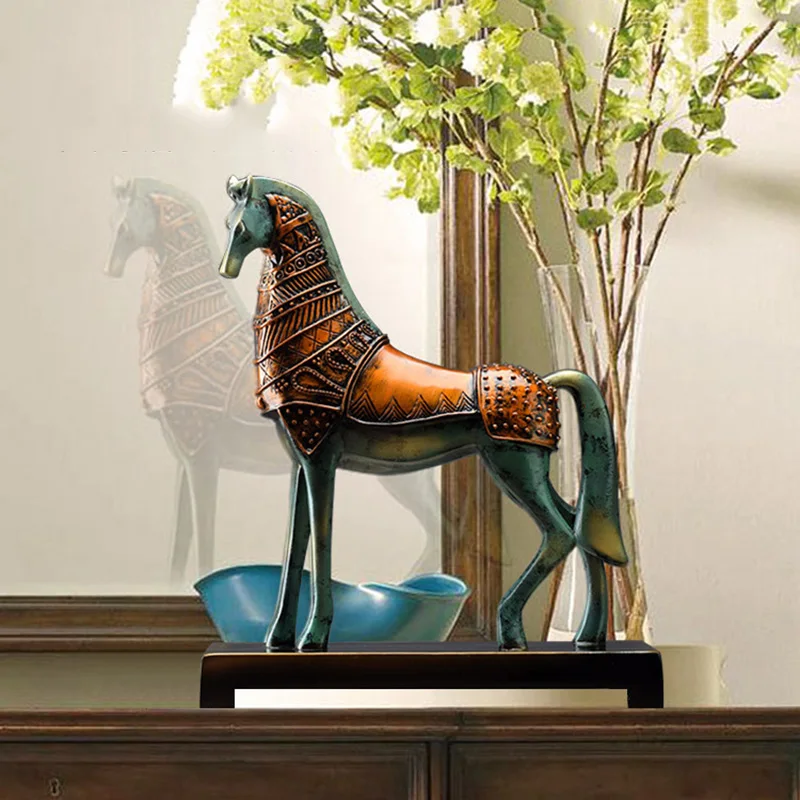 

Modern House Home Decoration Accessories Ancient European War Horse Animal Miniature Figurines Home Decor For Living Room,Office