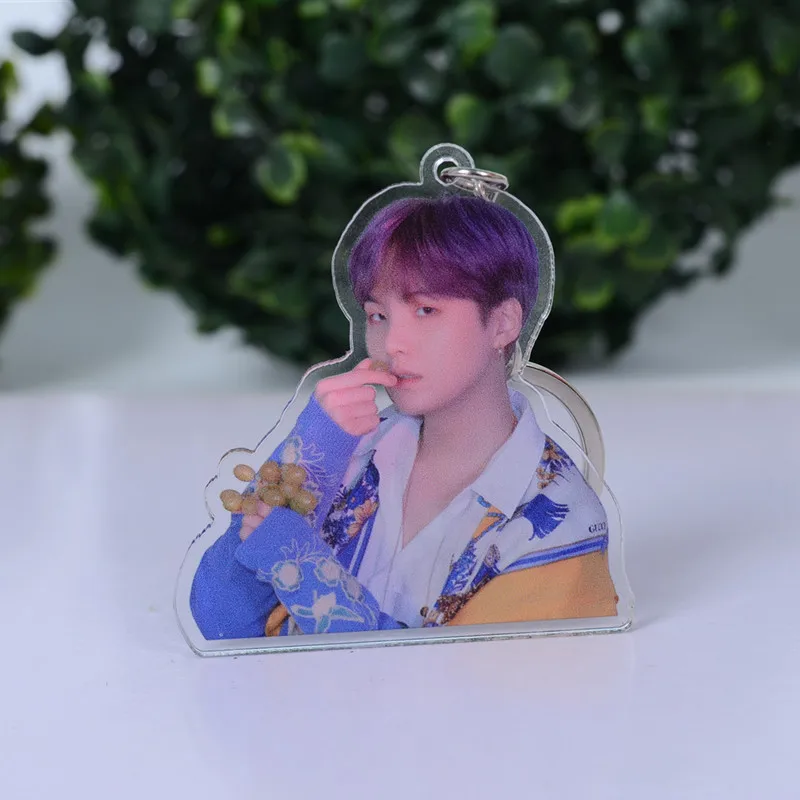 Kpop bangtan boys "RM" V "JIN" SUGA "и т. Д. Персонализированный брелок с изображением для женщин и мужчин ювелирные изделия Bangtan аксессуары-фурнитура - Цвет: Серый