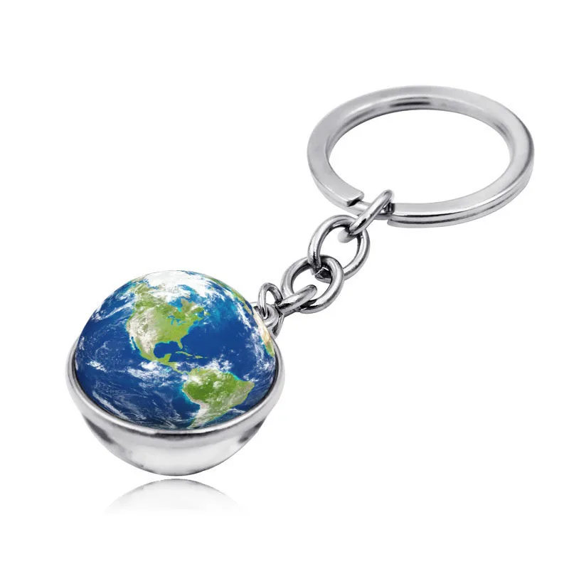 L Keyring Земной брелок для ключей «Планета» Time Gem Orna men t креативный Брелок высокого класса двухсторонний стеклянный шар брелок ювелирные изделия для мужчин и женщин - Color: L Keyring