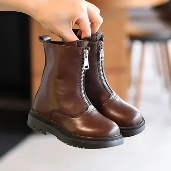 

Kids Martin Boots Autumn Winter New Leather Children Showing Shoes Keep Warm Fashion Kids Botas Boys Girls Toddler Boots School