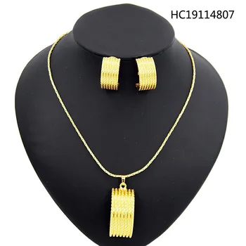 

Yulaili Trendy Rhinestone Jewelry Sets for Women Valentines Day Gift Dubai Gold Pendant Necklace Earrings African Women Bijoux