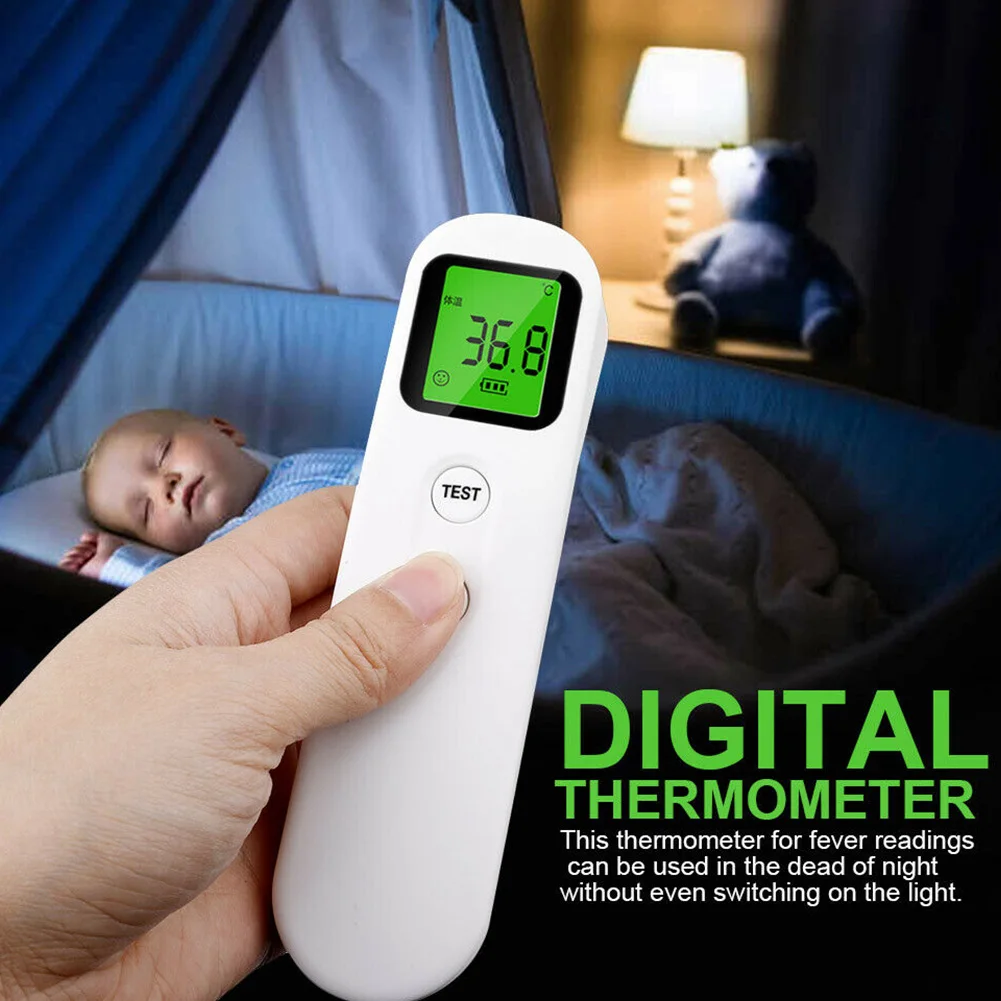 

Infrared Thermometer Non Kids Plastic Baby Adult Ear Multipurpose With Backlight Fast Reading Digital Display LCD Screen