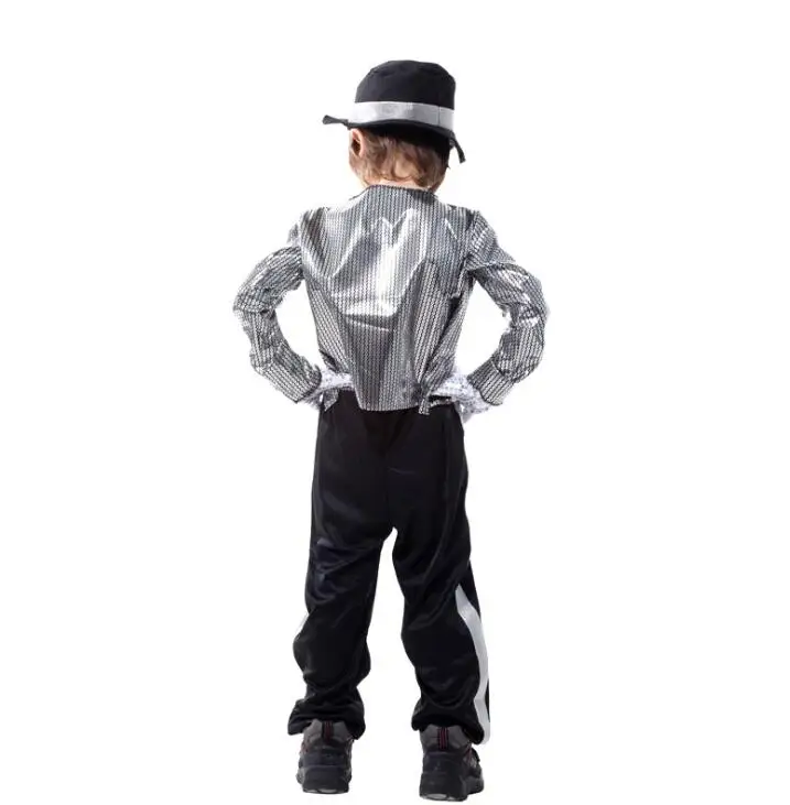 Классический маскарадный костюм Майкла Джексона для мальчиков на Хэллоуин, год, маскарадный костюм Билли, Джинсовые Костюмы суперзвезды для сцены