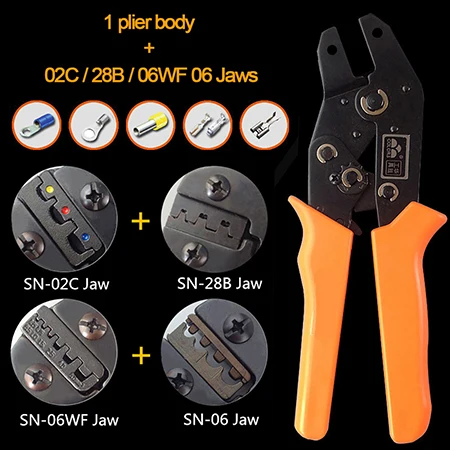 1 Plier body 4 Jaws Sn-48b несколько набор обжимных щипцов для DuPont2.54/5557/2,8/4,8/6,3 штекер пружинная трубка изолирующие клеммы щипцы Ручные плоскогубцы - Цвет: 1 Plier body 4 Jaws