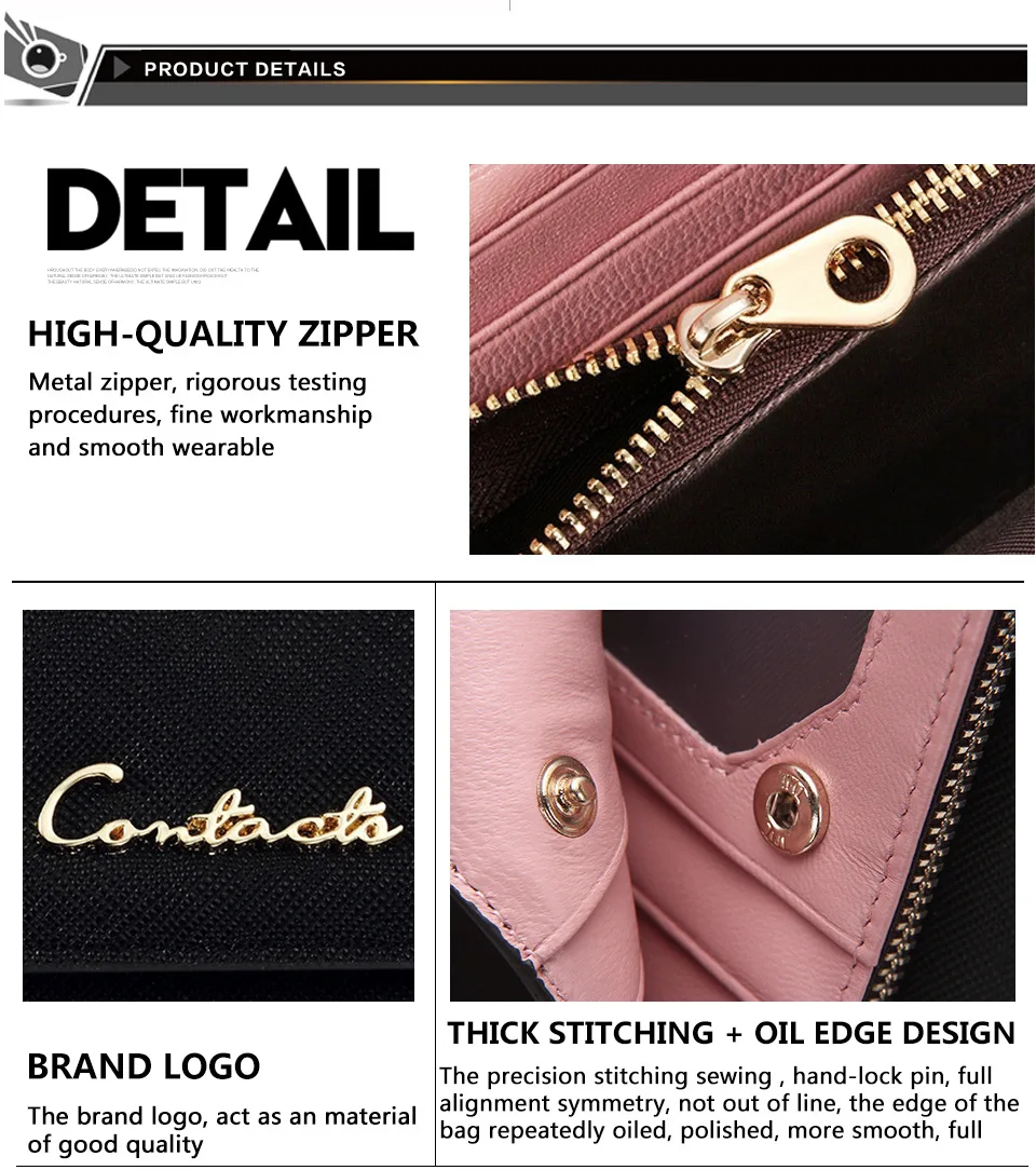 Women's Luxury Wallets Female Crocodile Pattern Cowhide Wallet Leather Iron Hinge Clutch Bag Fashion Short Paragraph Money Bag