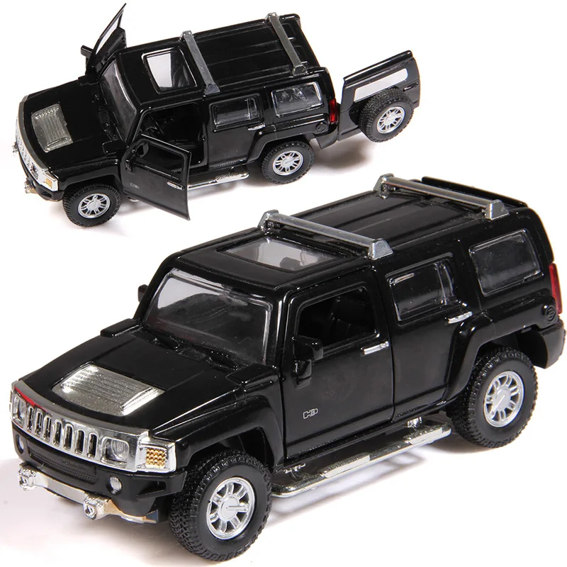 1:32 из сплава с высокой имитацией Hummer H3 звук и светильник для внедорожника может открыть дверь развивающая игрушка для мальчиков модель автомобиля для подарков