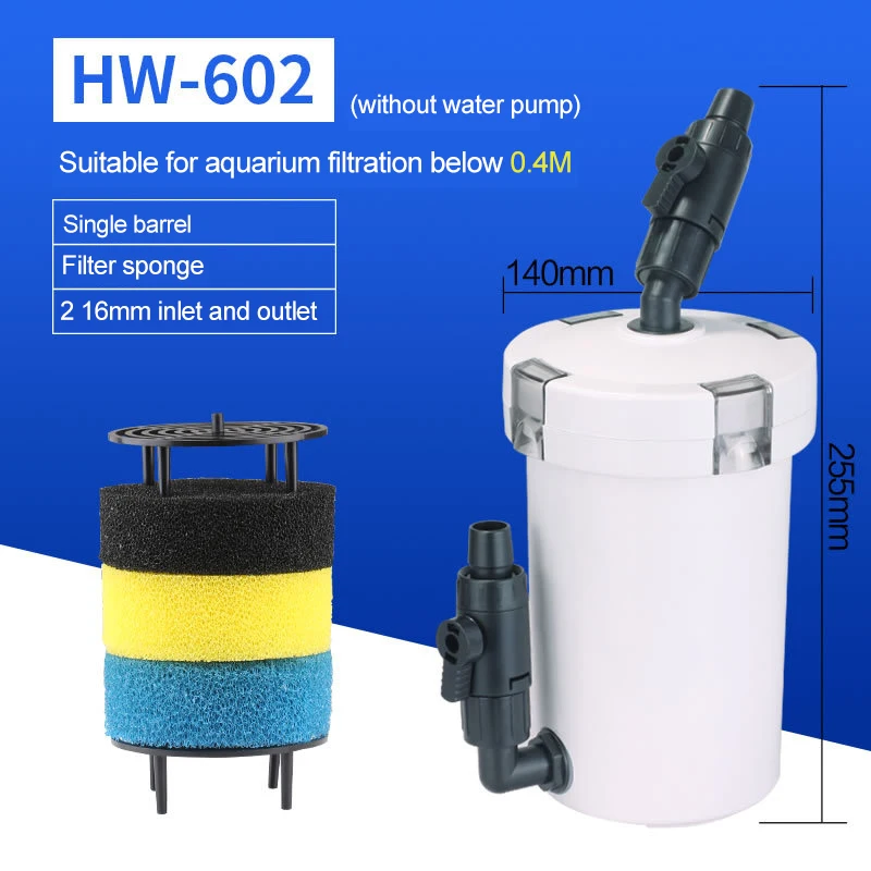 without water pump 110 V-240 V 6 Вт LED аквариум фильтр насос для аквариума от китайского производителя фильтр ультра-тихий Аквариум Внешний канистра предварительный фильтр предварительной очистки ведро с водный насос - Цвет: without water pump