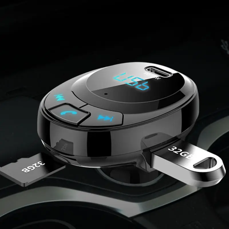 ONEWELL двойной USB и type-C зарядный порт Автомобильный Bluetooth fm-передатчик, беспроводной fm-радио Bluetooth адаптер Hands-free