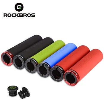 

ROCKBROS Bike Grips MTB Silicone Sponge Handlebar Bicycle Grips Manopole Mtb Grips Bicycle Accessories 2 Styles 4 Colors