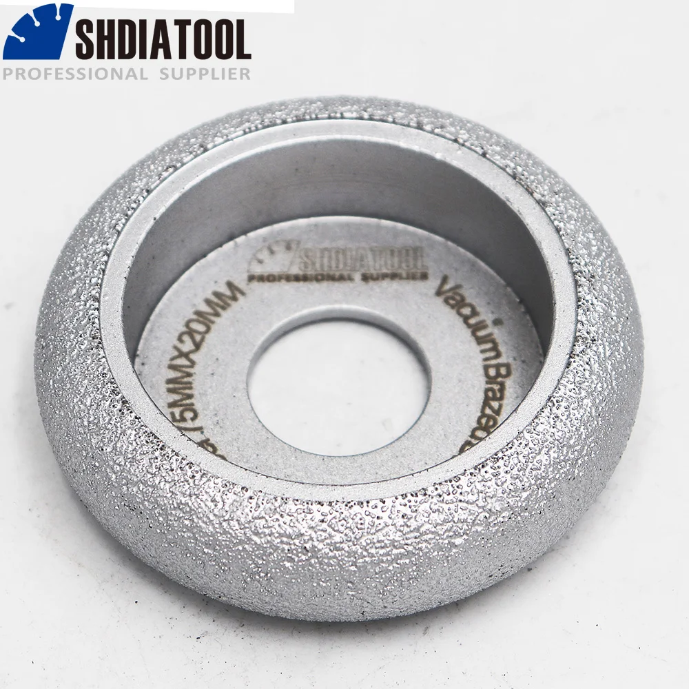 SHDIATOOL #3 Dia75mmX20mm Vacuum Brazed Diamond HAND-HELD Profile Wheel For Stone, Artificial Stone, Ceremics, Concrete....