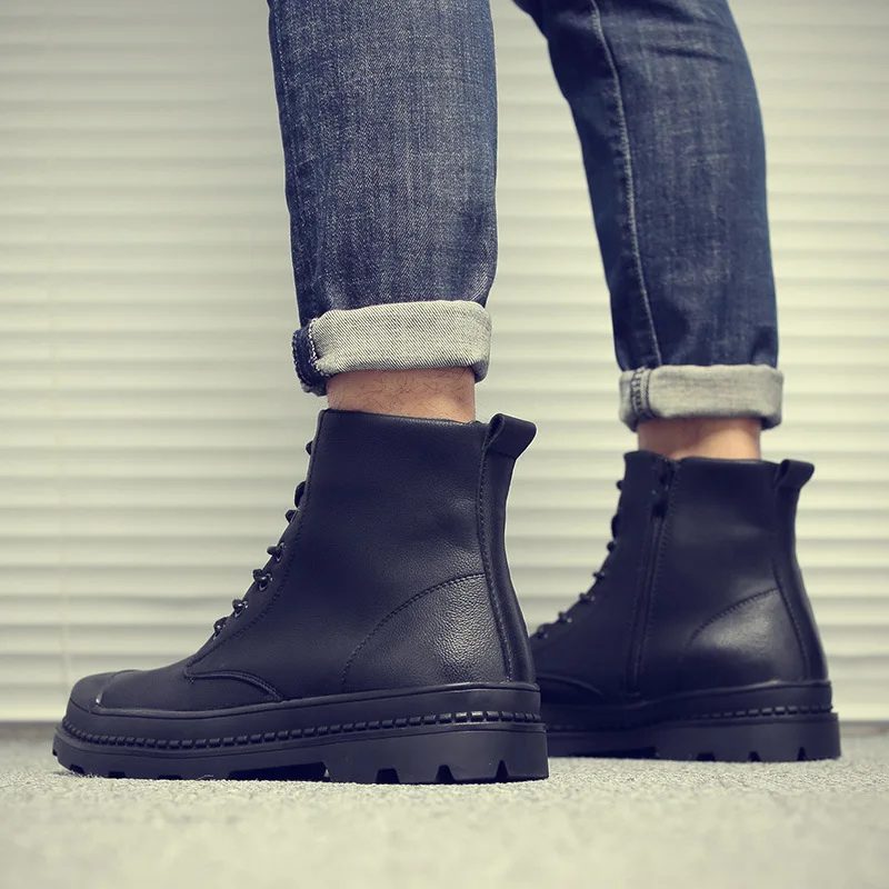 

Korean-style Trend of Fashion New Style Big Head Workwear Boots Lace-up Model Boots Recruit Offline Martin 2508-b