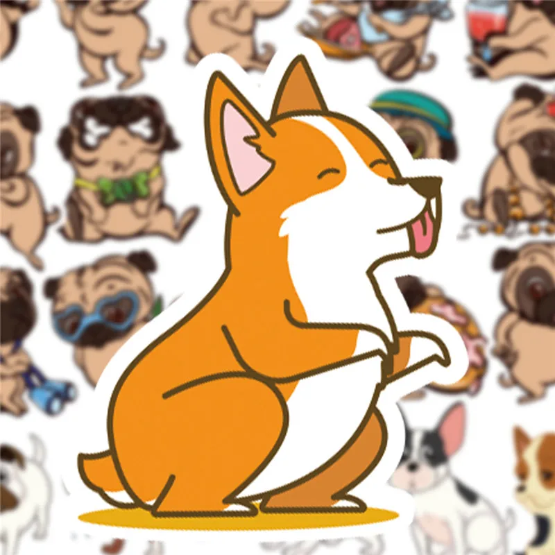 PET DOG PUG CORGI stickers (13)