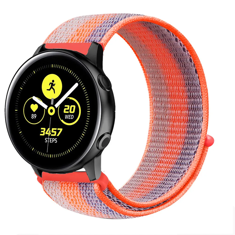 stripe orange Переключатель, нейлоновый ремешок для наручных часов Xiaomi huami amazfit bip huawei часы GT 20/22 мм, ремешок для samsung Шестерни S3/S2 galaxy Watch active2 42 мм 46 мм - Цвет ремешка: stripe orange