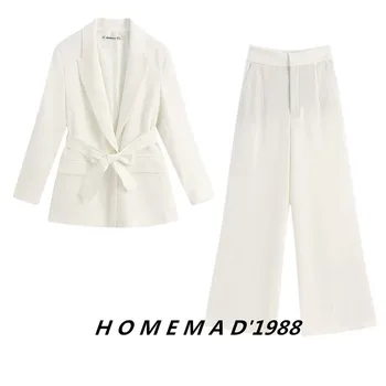 

Women's suit jacket female 2020 spring and autumn new solid color small high waist straight pants two-piece temperament clothes