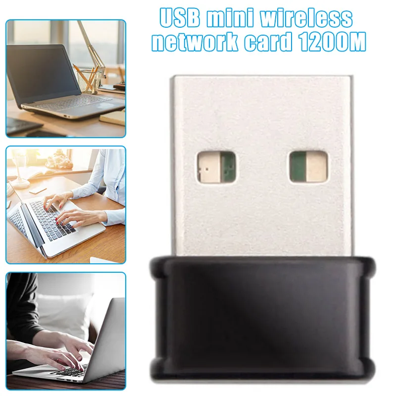 Популярный мини USB WiFi адаптер 802.11AC Dongle сетевая карта 1200 Мбит/с 2,4G и 5G двухдиапазонный Wifi приемник