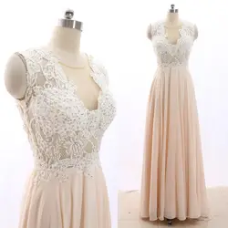 MACloth/розовое платье трапециевидной формы с круглым вырезом, длиной до пола, шифоновое платье для выпускного вечера, украшенное кристаллами