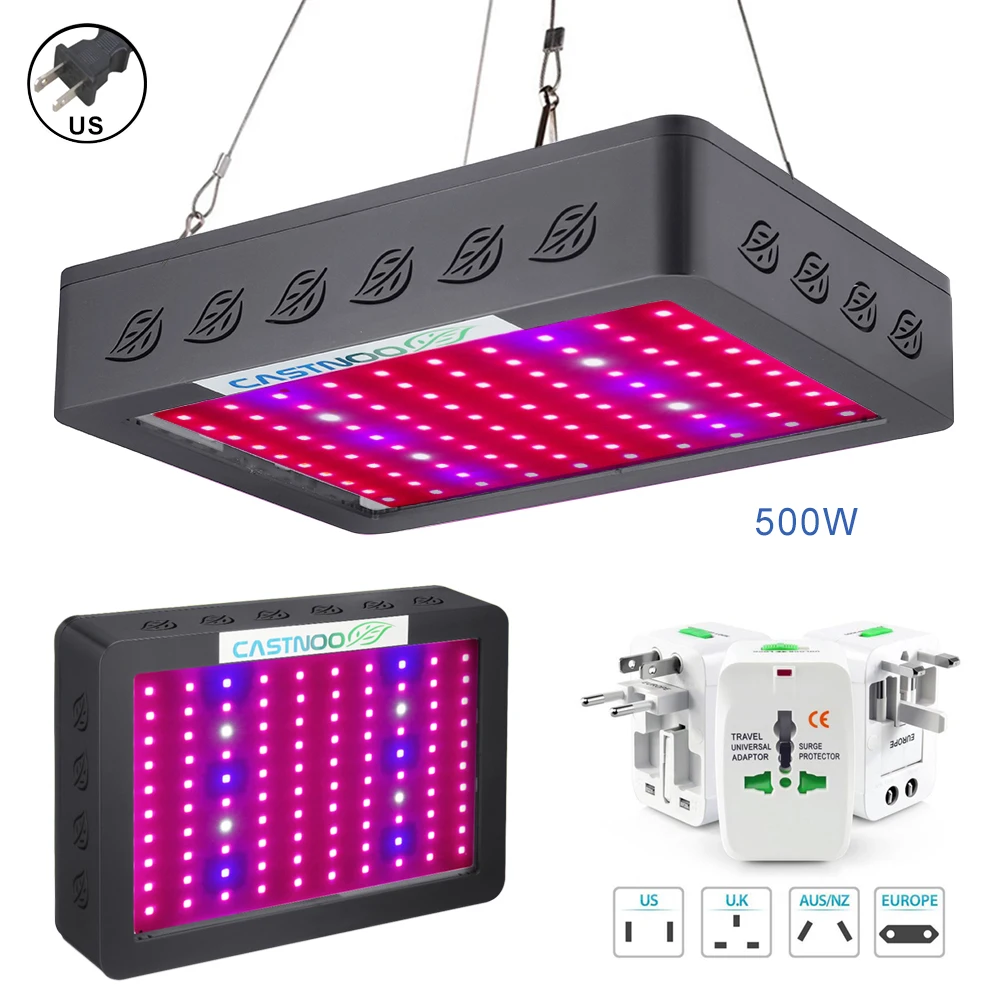 A 500/1000W светодиодный Grow светильник внутреннего Hydro цветок растет Панель+ адаптер конвертер - Цвет: A