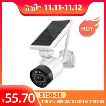 

KERUI WIFI Solar IP Camera HD1080P Built-in Rechargable Battery Home Security Outdoor Wireless Surveillance Camera Support Alexa