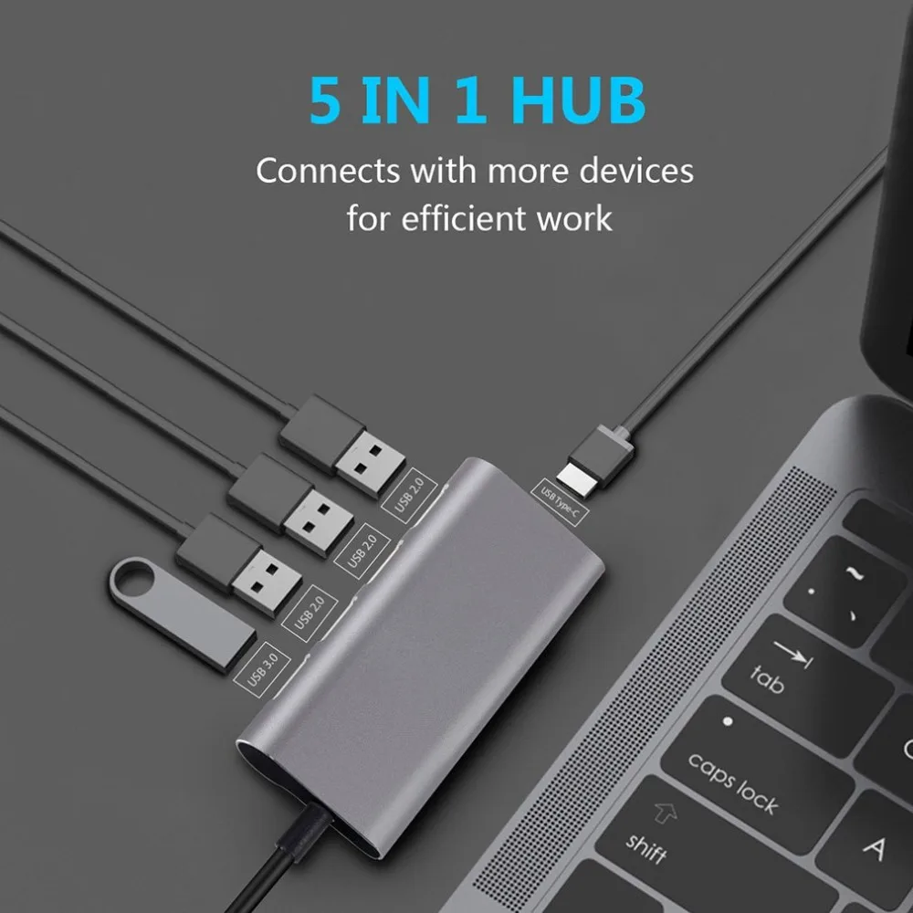 CZH-T296 type-c 3,1 к usb-хаб PD зарядка алюминиевый сплав дистрибьютор концентратор USB3.0/2,0 Быстрый концентратор