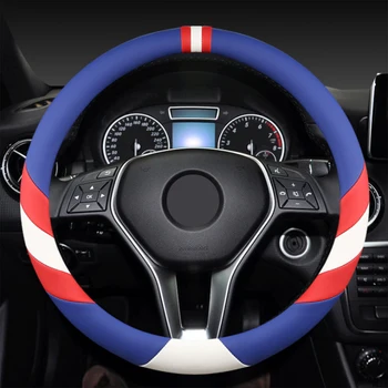 

O SHI CAR Sports Steering Wheel Cover High-grade Microfiber Leather Car Steering Cover For Diameter 38cm