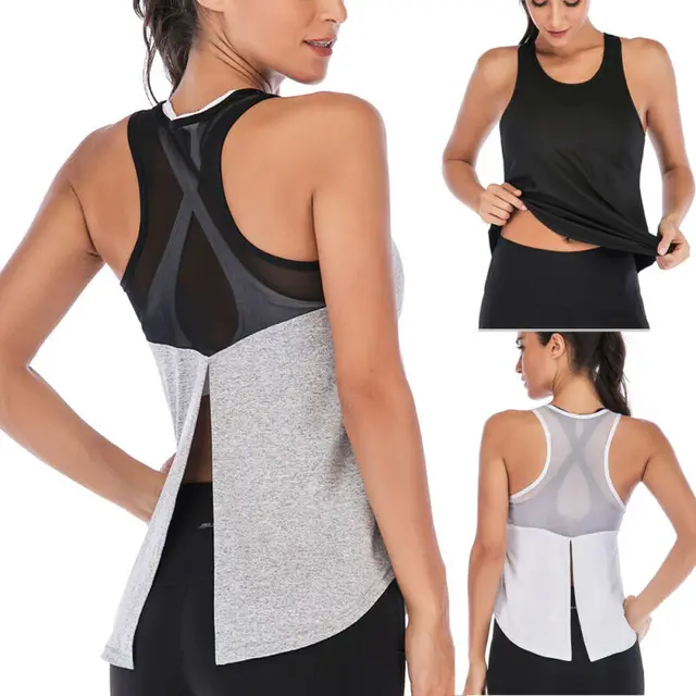 Fitness Women Sports Yoga Shirt Sleeveless Top Running Gym Vest Athletic Undershirt Sport Wear Tank Top