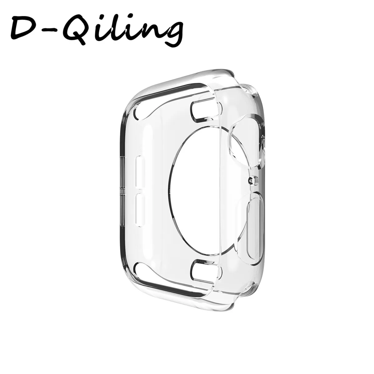 D-Qiling мягкий чехол из ТПУ для Apple watch серии 5 4 3 2 бампер для iwatch крышка протектор для часов тонкий крой ультра-тонкая рамка ремешок - Цвет: Transparent