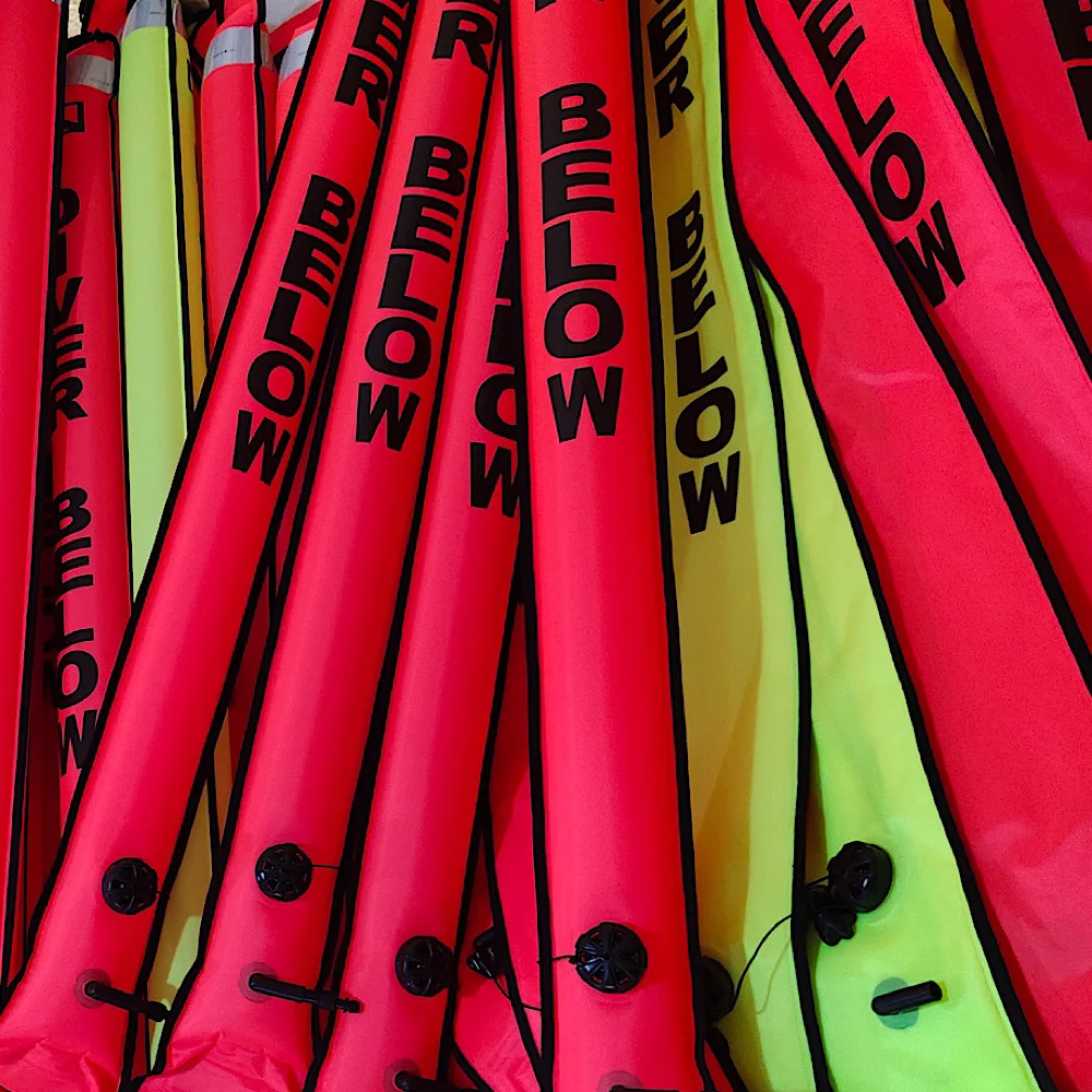 18Cm * 180Cm Scuba Diving Surface Marker Boa Smb Underwater Safety Professionale Di Alta Qualità Scuba Diving Tube Surface Smb Diver