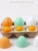Kids Educational Toys Wooden Diy Creative Magnetic Simulation Colored Eggs Duck Eggs Wooden Children's Play House Toy Set Easter 2
