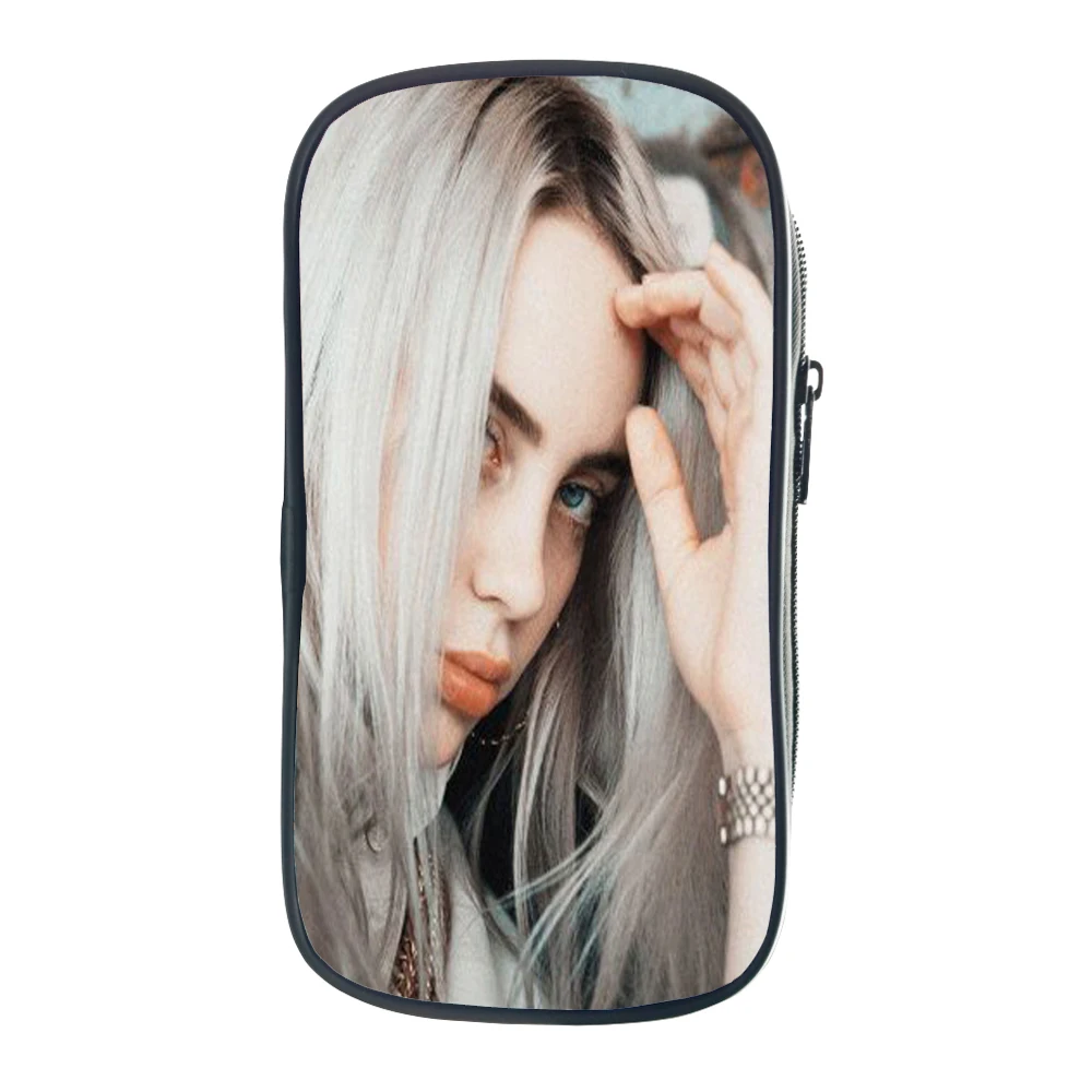 Высококачественный чехол-карандаш Billie Eilish для студентов, сумка для ручек для мальчиков и девочек, сумка для канцелярских принадлежностей, хипстерский пенал для подростков, детский держатель для карандашей - Цвет: 1