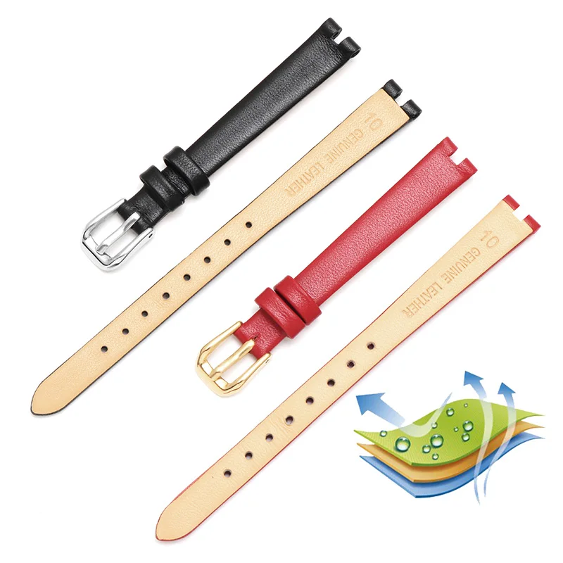 Elegant Ultrathin Leather Watch Band with Pin Buckle