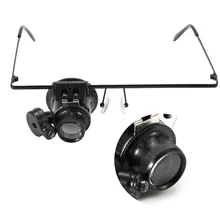 20 раз увеличение один глаз светодиодный светильник кронштейн тип татуировки Прививка ресниц увеличительное ювелирные изделия Часы Ремонт увеличительное стекло