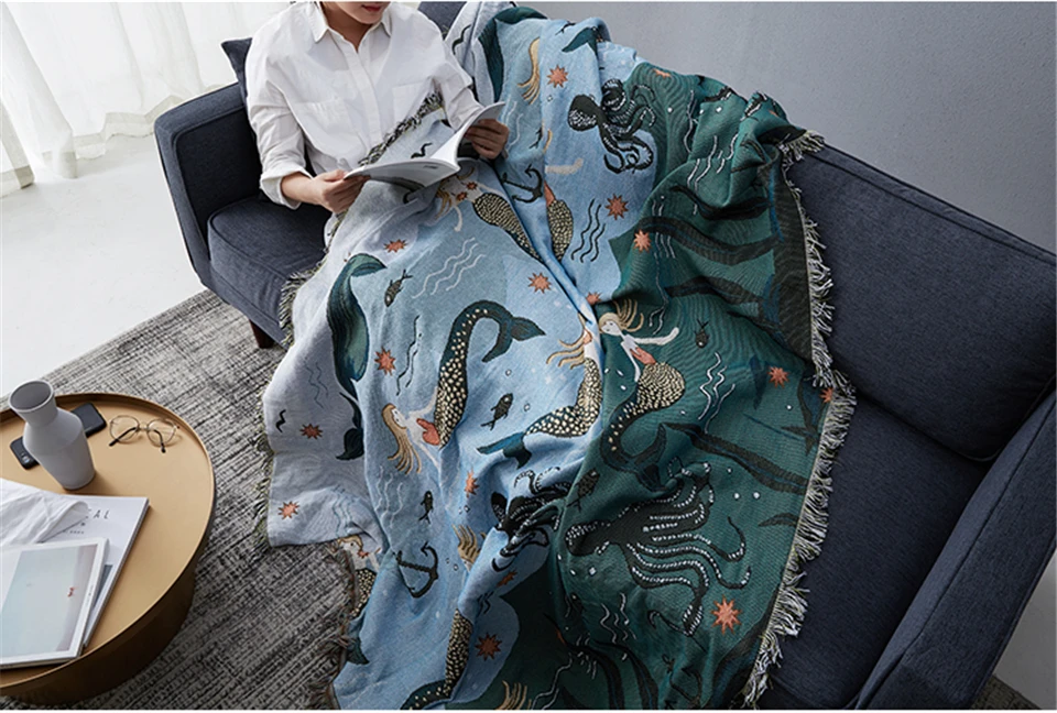 Постельные принадлежности Outlet Baja Одеяло Русалка йога одеяло для кровати самолет диван Чехол настенный гобелен геометрический чехол пледы Cobertor
