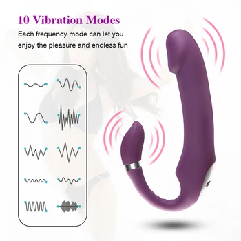 10 speed Vibrating Strapless Strap on Dildo Vibrator Sex Toys Rechargeable Remote Control Clitoris Stimulate Massager For Women 3