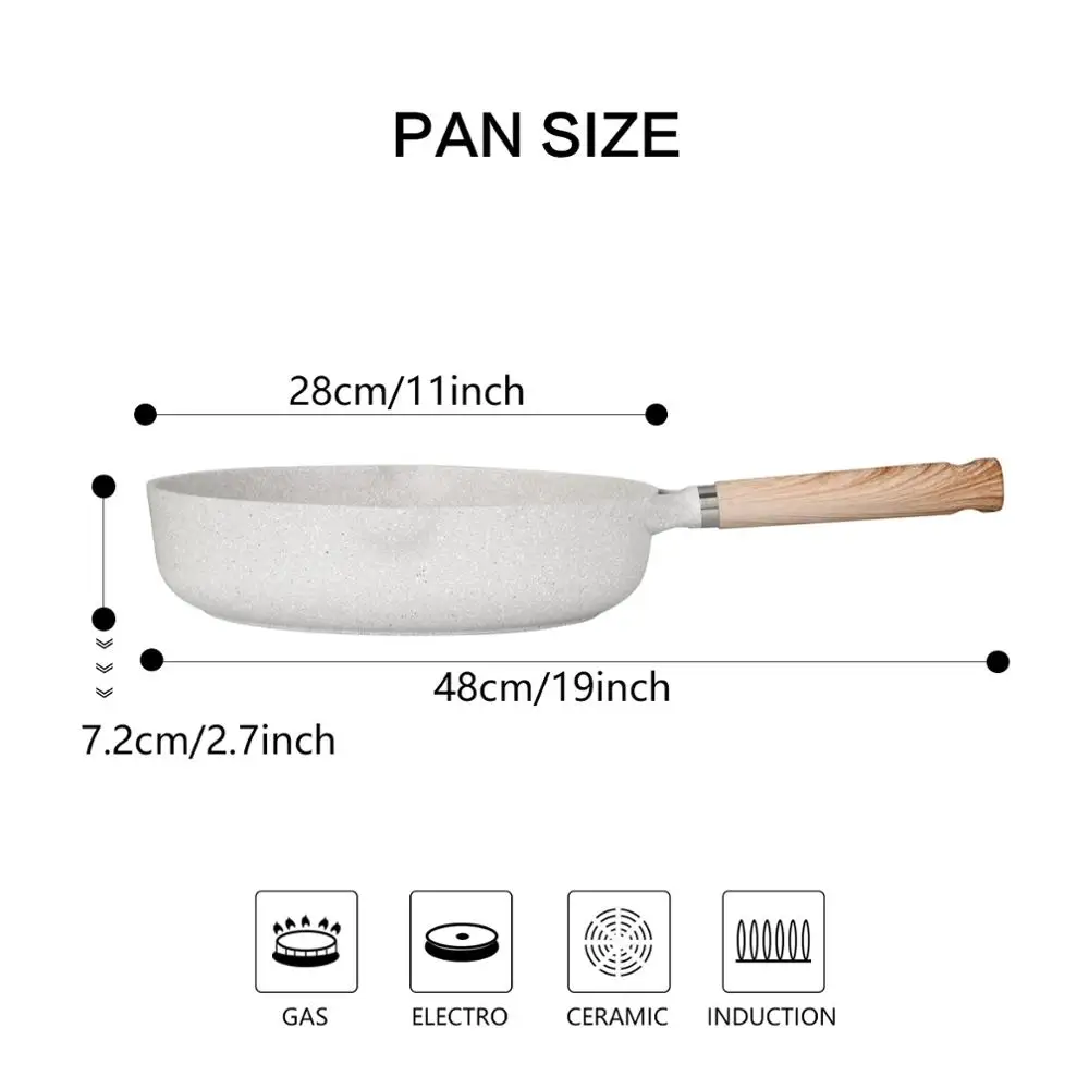 Aluminum induction skillet with non-stick coating with 28cm deep pan from the BORNEO series