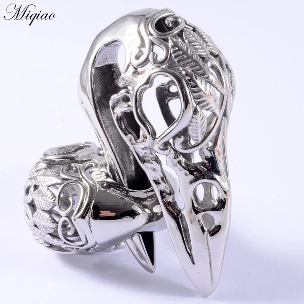 Miqiao 2pcs Explosive Creative Stainless Steel Hollow Pattern Bird Head and Ears Exquisite Piercing Jewelry