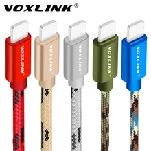 USB кабель для iPhone VOXLINK нейлоновый Плетеный зарядный кабель для мобильного телефона для iPhone X 8 8plus 7s plus 6plus 5S Кабели для телефонов