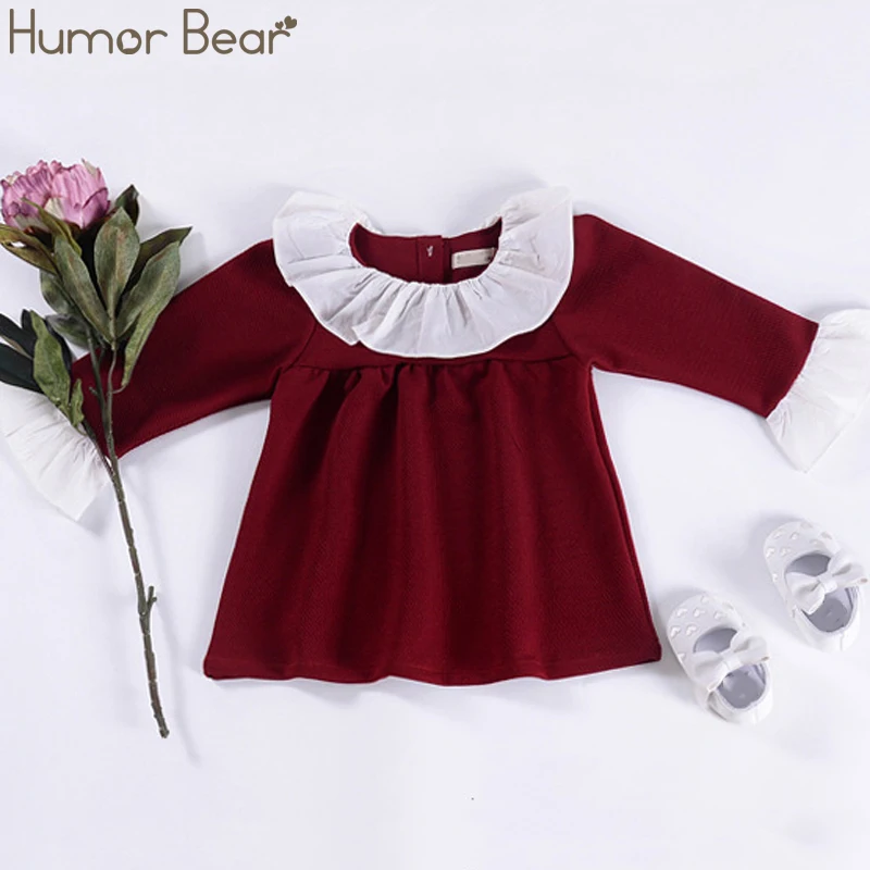 Humor Bear/детская одежда; весенне-летние платья для девочек; модные кружевные вечерние платья принцессы для девочек с кукольным воротником и пышными рукавами
