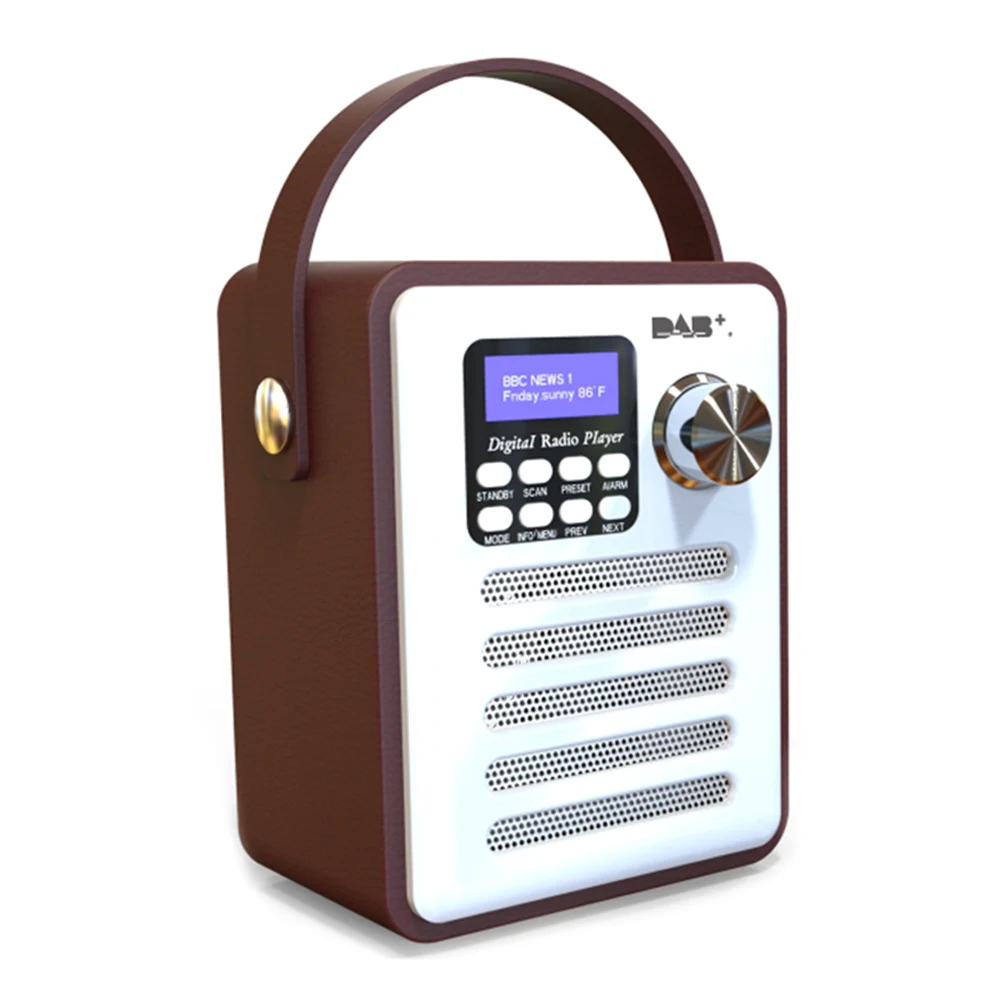 

DAB Wood Record Audio Portable Rechargeable Retro Bluetooth Digital Radio Player USB FM Receiver Handsfree MP3 Stereo