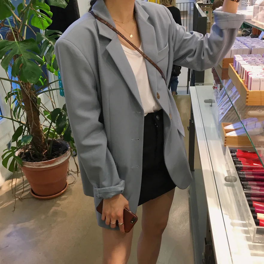 

South Korea CHIC Elegant Simple Loose-Fit Slimming Suit Jacket
