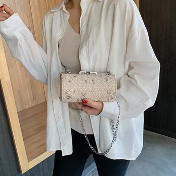 

Fashion Handmade Rattan Woven Straw Bag Summer Beach Bags for Women Messenger Crossbody Bags